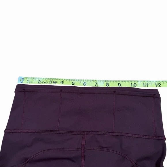 Lululemon Womens Fast and Free Bike Shorts Non-Reflective 10" Cassis Maroon Sz 4 - Picture 5 of 8